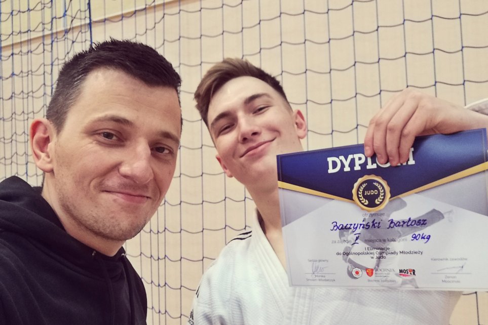 Bartosz Baczyński i trener Jakub Matuszny